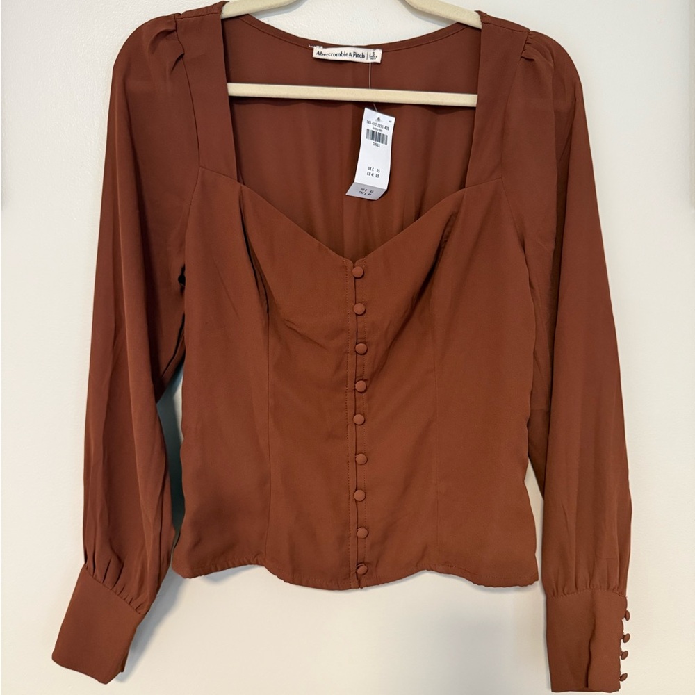 Abercrombie & Fitch Rust Button-Up Blouse